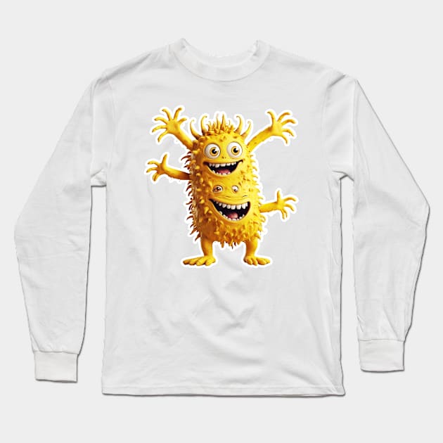 Yellow funny monster Long Sleeve T-Shirt by bswlife